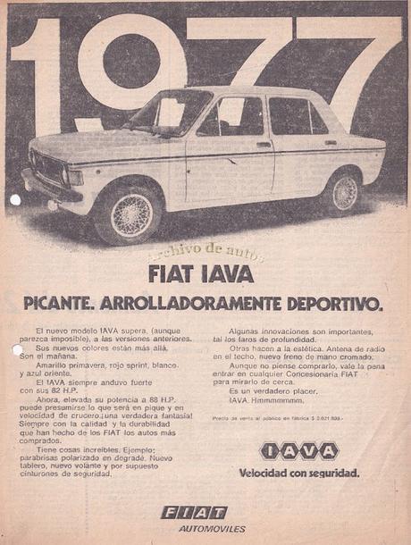 Fiat 128 IAVA del año 1977 comercializado por Fiat Automóviles