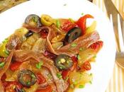 Pimientos cebollas anchoas aliño Jerez