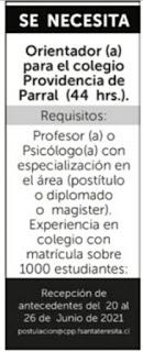 Oportunidades de empleos para Orientadores. Semana del 21 al 27-06 de 2021.