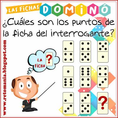 RETOS MATEMÁTICOS - DOMINÓ Acertijos, Desafíos matemáticos, Retos matemáticos, Problemas matemáticos, Juego de dominó, Fichas de dominó, Acertijos con Solución, Dominó,