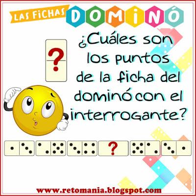 RETOS MATEMÁTICOS - DOMINÓ Acertijos, Desafíos matemáticos, Retos matemáticos, Problemas matemáticos, Juego de dominó, Fichas de dominó, Acertijos con Solución, Dominó,