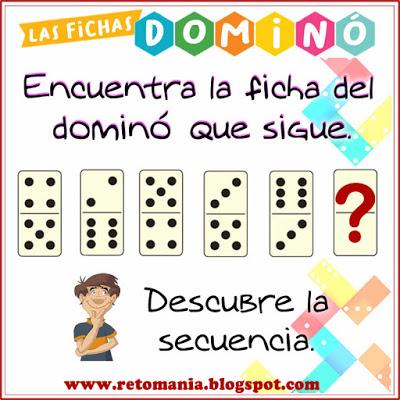 RETOS MATEMÁTICOS - DOMINÓ Acertijos, Desafíos matemáticos, Retos matemáticos, Problemas matemáticos, Juego de dominó, Fichas de dominó, Acertijos con Solución, Dominó,