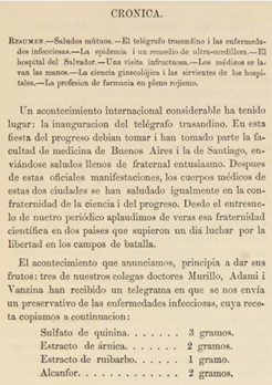Primera acción telemédica en América Latina -1873- Primera acción telemédica en América Latina -1873-