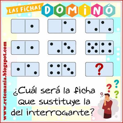 RETOS - FICHAS DE DOMINÓ Acertijos, Desafíos matemáticos, Retos matemáticos, Problemas matemáticos, Juego de dominó, Fichas de dominó, Acertijos con Solución, Dominó, Retos-Dominó