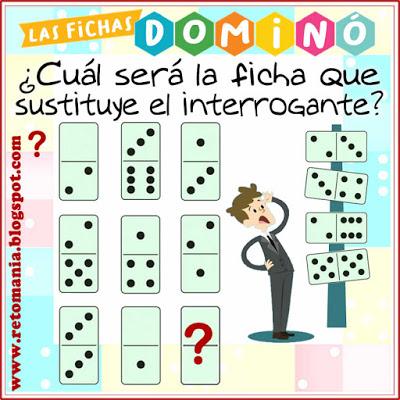 RETOS - FICHAS DE DOMINÓ Acertijos, Desafíos matemáticos, Retos matemáticos, Problemas matemáticos, Juego de dominó, Fichas de dominó, Acertijos con Solución, Dominó, Retos-Dominó