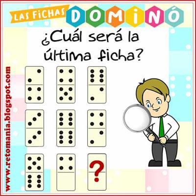 RETOS - FICHAS DE DOMINÓ Acertijos, Desafíos matemáticos, Retos matemáticos, Problemas matemáticos, Juego de dominó, Fichas de dominó, Acertijos con Solución, Dominó, Retos-Dominó