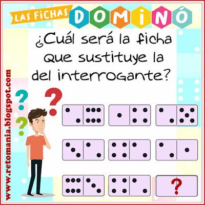 RETOS - FICHAS DE DOMINÓ Acertijos, Desafíos matemáticos, Retos matemáticos, Problemas matemáticos, Juego de dominó, Fichas de dominó, Acertijos con Solución, Dominó, Retos-Dominó