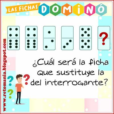 RETOS - FICHAS DE DOMINÓ Acertijos, Desafíos matemáticos, Retos matemáticos, Problemas matemáticos, Juego de dominó, Fichas de dominó, Acertijos con Solución, Dominó, Retos-Dominó