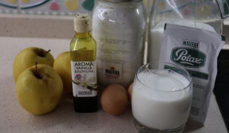 Los ingredientes necesarios para hacer las natillas con manzana