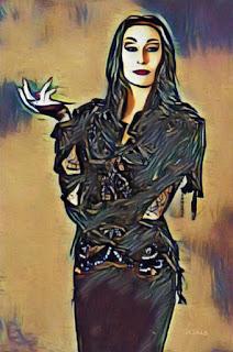 Morticia Addams en versión sensual