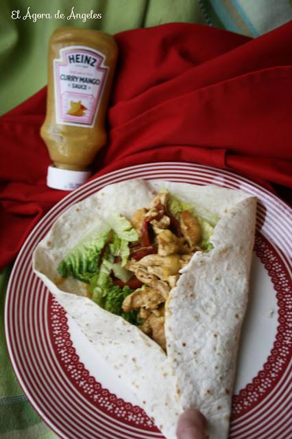 Fajitas de pollo al curry Fajitas de pollo al curry El Ágora de Ángeles