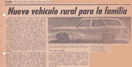 Dodge 1500 M 1,8 y Dodge 1500 Rural presentados en el año 1978