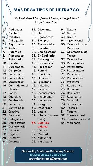 80 y más Estilos de Liderazgo