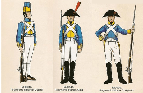 1808 Batallón del regimiento Hibernia:Irlandeses acantonados en Santander al servicio de España