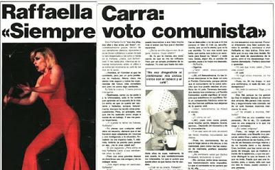 Raffaella Carrá, la artista italiana que siempre votó comunista.