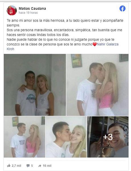 La pasan bomba: el novio de Nahir Galarza subió fotos de amor y las redes explotaron