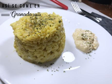 Risotto a los 3 quesos y azafrán