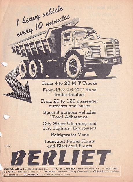 Camión Berliet del año 1957 en una vieja publicidad