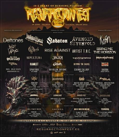 Resurrection Fest 2022: cartel y amplía a cinco días