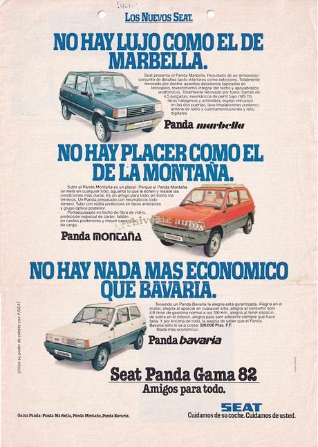 SEAT Bavaria, Montaña y Marbella en una vieja publicidad del año 1982