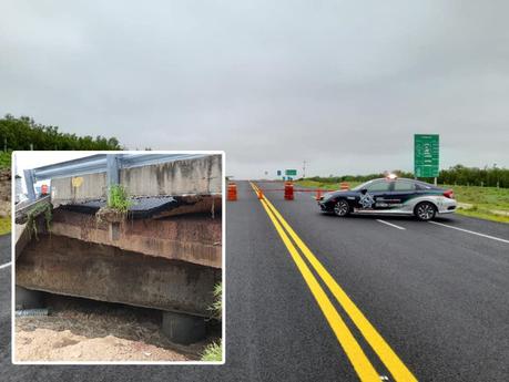 Se registra hundimiento en puente de la carretera Cerritos-Tula