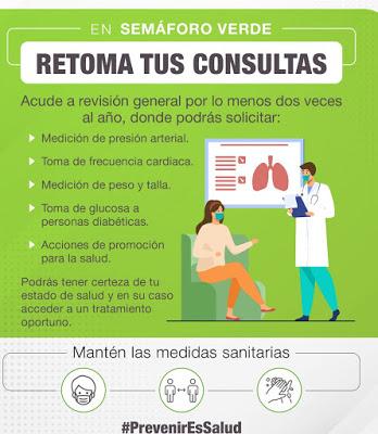 LLAMA SALUD EDOMÉX A LA POBLACIÓN A RETOMAR SUS CONSULTAS EN CENTROS DE SALUD Y CEAPS