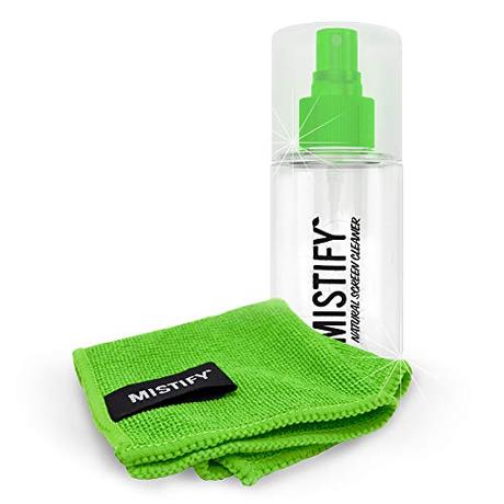 Mistify 120ML Producto Spray Natural de Pantalla + Gamuza Microfibra - Libre de Amoníaco y Alcohol [Sin Pelusa para Usar en TVs, Computadoras, Tabletas, Teléfonos, Pantallas de Retina]