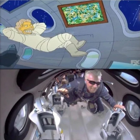 Virgin Atlantic afirma que “Los Simpson” predijeron el vuelo al espacio de Richard Branson