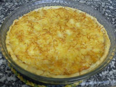 Quiche de puerro, queso y jamón cocido Quiche de puerro, queso y jamón cocido.
