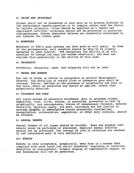 Los Códigos Éticos de TSR (1984, 92-94) Los Códigos Éticos de TSR (1984, 92-94)