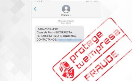 Si recibes este mensaje de Caja Rural, eliminalo se trata de un fraude