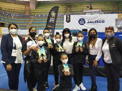 CONSIGUE DELEGACIÓN MEXIQUENSE DE GIMNASIA RÍTMICA 10 MEDALLAS EN JUEGOS NACIONALES CONADE 2021