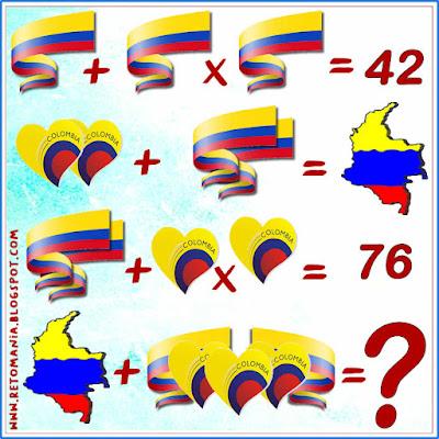 RETOS MATEMÁTICOS - DÍA DE LA INDEPENDENCIA Desafíos matemáticos, Retos matemáticos, Problemas matemáticos, Retos mentales, Problemas de lógica, Problemas para pensar, Descubre el número, Encuentra el número, Acertijos, Acertijos numéricos, Retos visuales