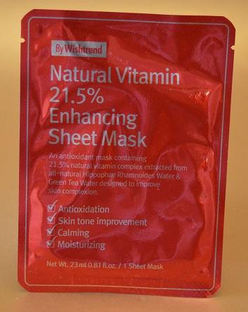 La mascarilla antioxidante e hidratante “Natural Vitamin 21.5% Enhancing Sheet Mask” de BY WISHTREND (From Asia with Love)