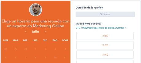 calendar automatico hubspot