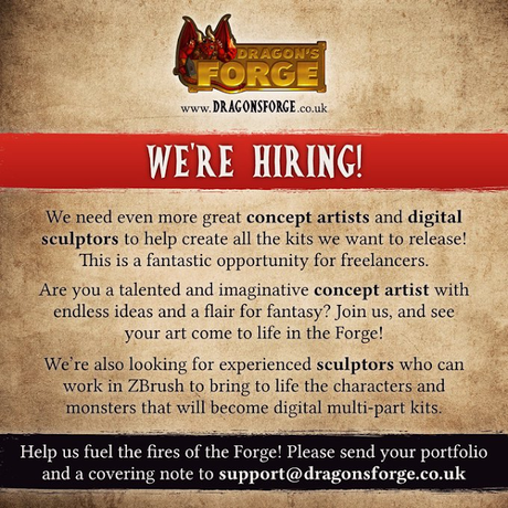 Dragon's Forge Miniatures esta buscando artistas