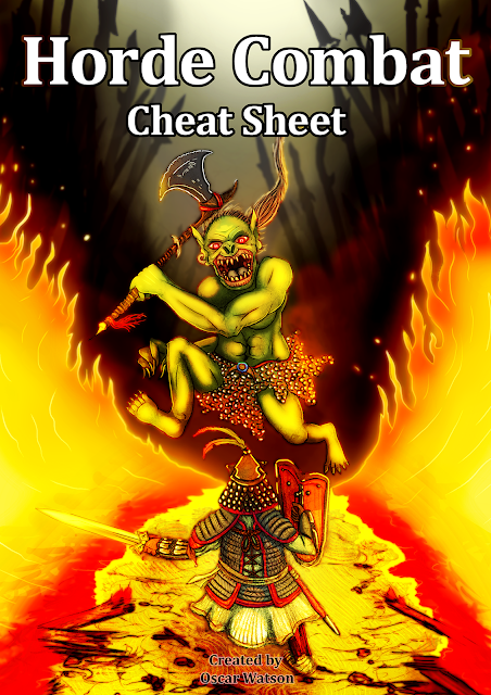 RPG Horde Combat cheat sheet, por Oscar Watson