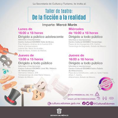 OFRECEN CENTROS CULTURALES EDOMÉX VIVIR LA EXPERIENCIA TEATRAL A TRAVÉS DE LOS TALLERES QUE IMPARTEN