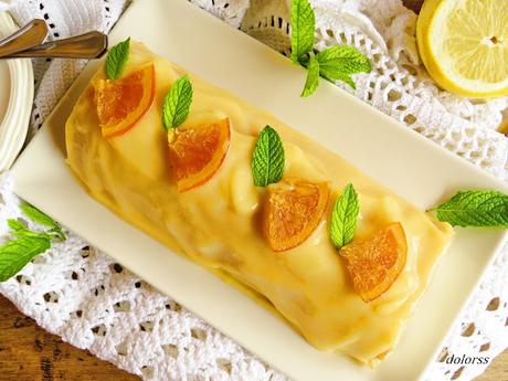 Brazo de gitano con crema de queso y de limón