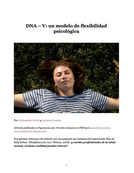 DNA – V: un modelo de flexibilidad psicológica