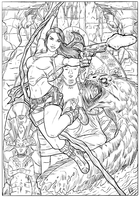 Celebrando el 25 cumpleaños de Lara Croft con laminas para colorear