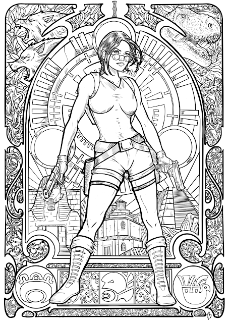 Celebrando el 25 cumpleaños de Lara Croft con laminas para colorear