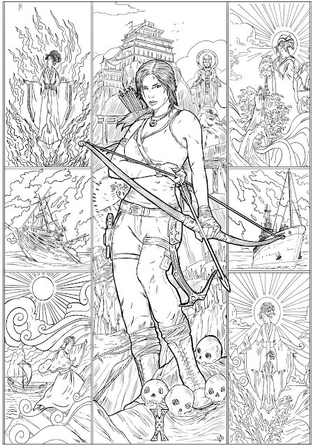 Celebrando el 25 cumpleaños de Lara Croft con laminas para colorear