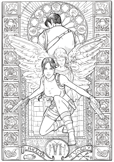 Celebrando el 25 cumpleaños de Lara Croft con laminas para colorear