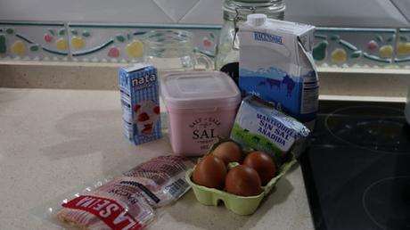 Los ingredientes necesarios para hacer quiche Lorraine en Thermomix