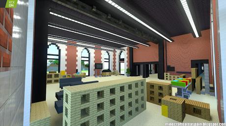 Minecrafteate en RTX: Réplica Minecraft de La Estación, Burgos, España.