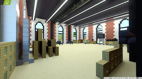 Minecrafteate en RTX: Réplica Minecraft de La Estación, Burgos, España.