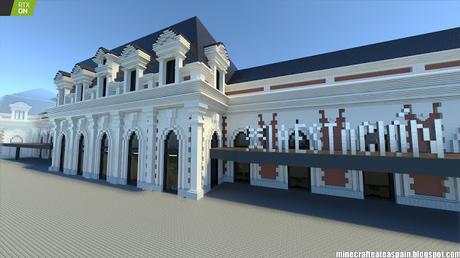 Minecrafteate en RTX: Réplica Minecraft de La Estación, Burgos, España.