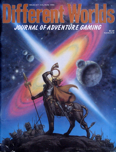 Algunos números de  Different Worlds Magazine, de Chaosium y Sleuth Publications (1979-1987)