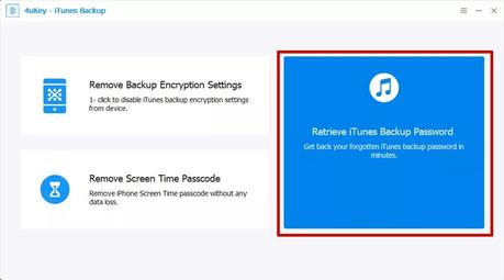 Recuperar contraseña de copia de seguridad de iTunes Backup Tenorshare 4ukey opción 1 copia seguridad